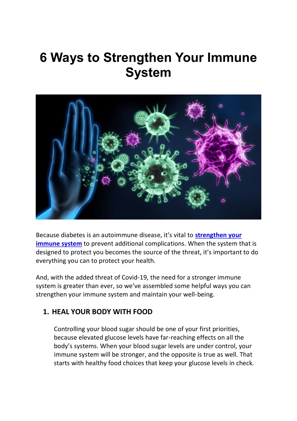 PPT - 6 Ways To Strengthen Your Immune System PowerPoint Presentation ...