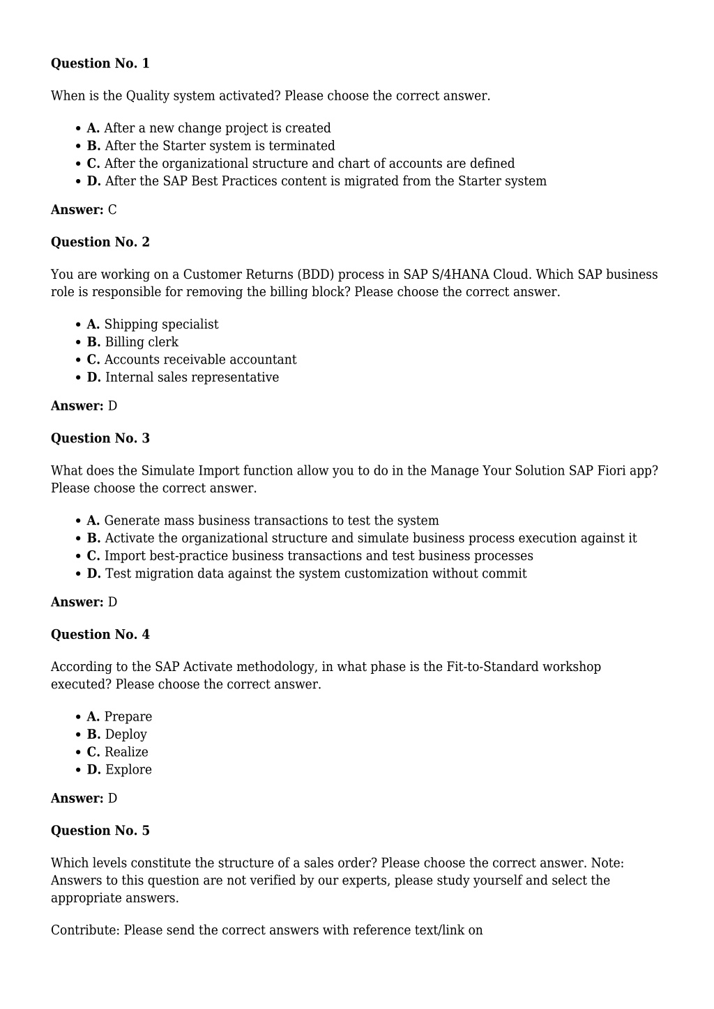 Free Sample C_S4CS_2208 Questions