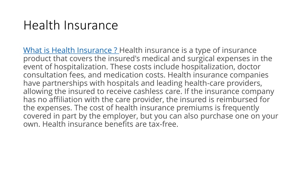 PPT - What is Health Insurance PowerPoint Presentation, free download ...