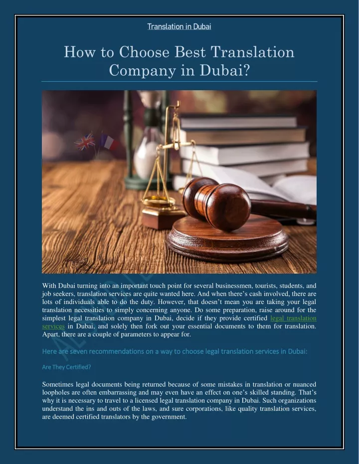 PPT How to Choose Best Translation Company in Dubai PowerPoint Presentation ID11821609