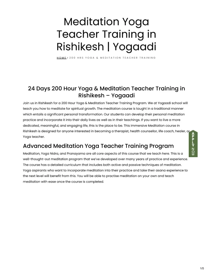 Ppt Meditation Yoga Teacher Training In Rishikesh Powerpoint Presentation Id11821664 2732