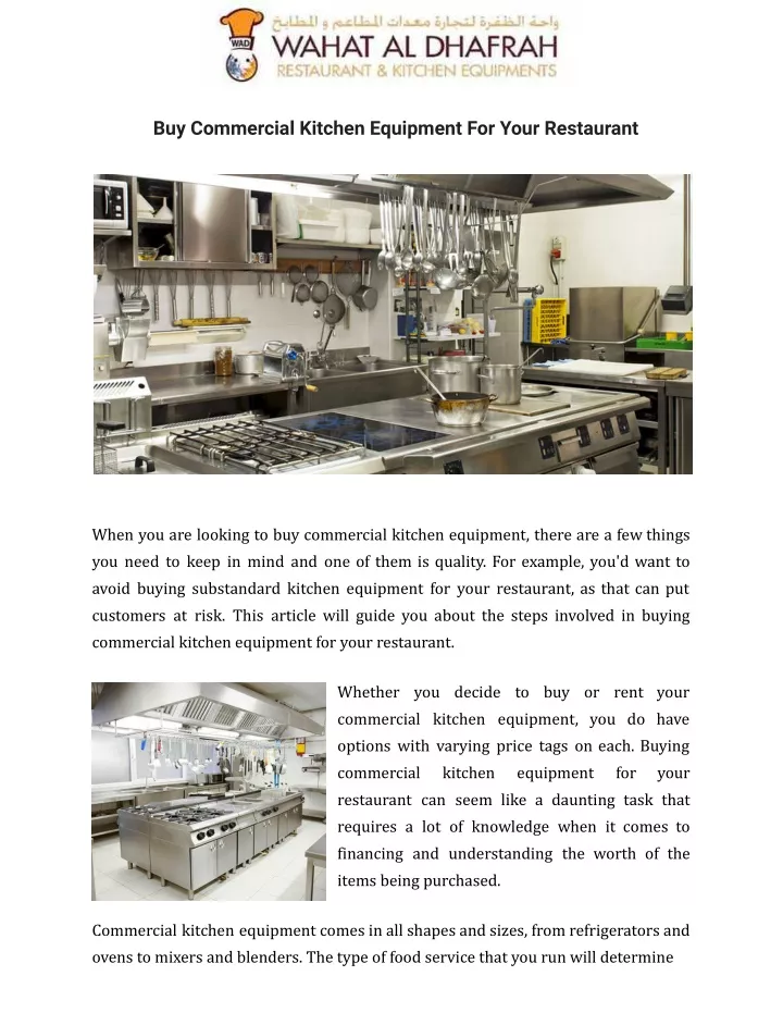 PPT - Buy Commercial Kitchen Equipment For Your Restaurant PowerPoint ...