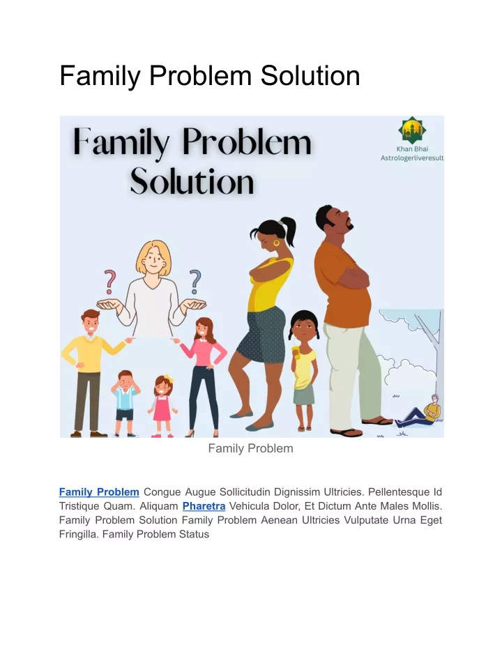 data presentation about family problem