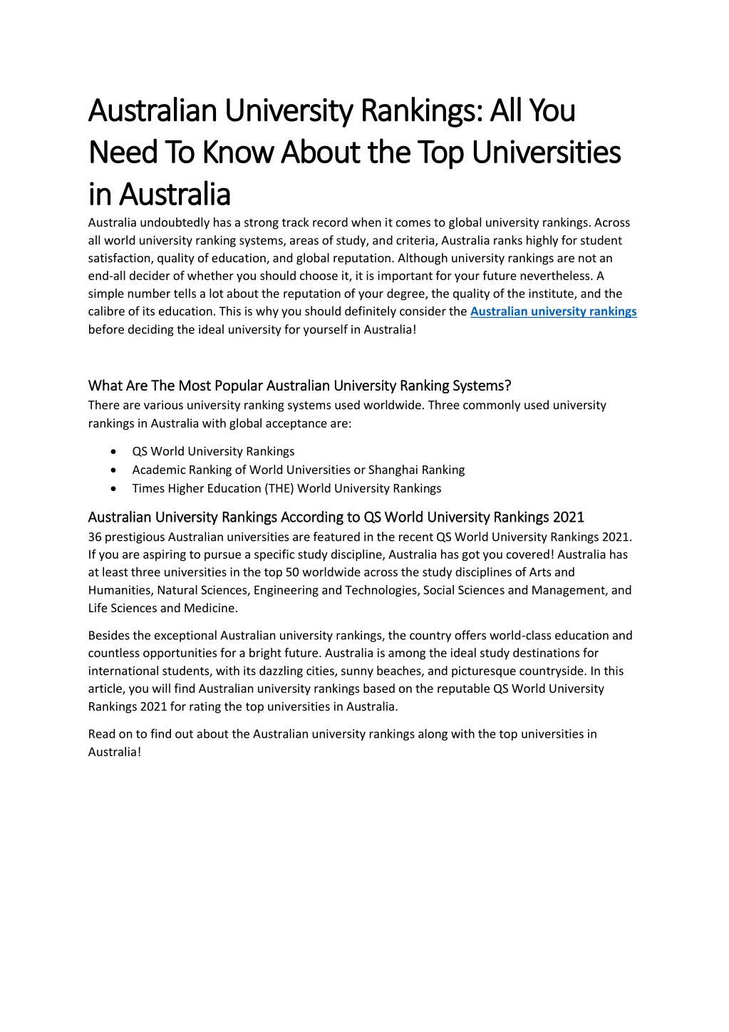 PPT - Australian University Rankings PowerPoint Presentation, Free ...