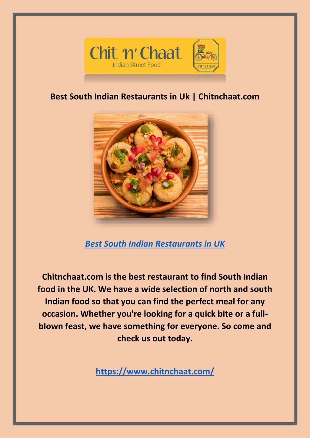 Ppt best south indian restaurants in uk chitnchaat powerpoint