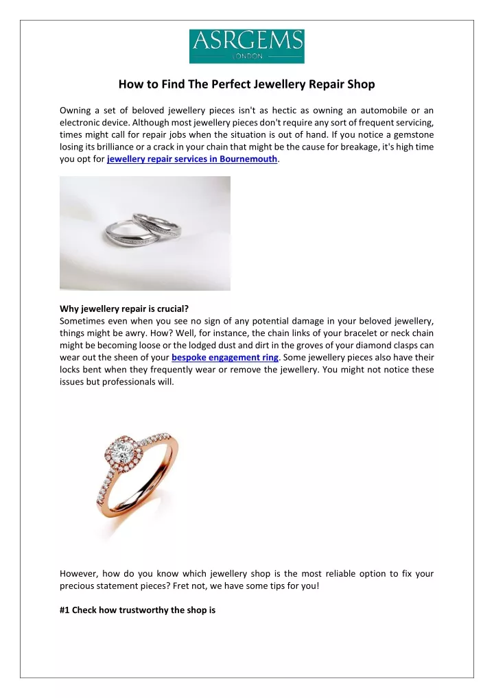 PPT - How to Find The Perfect Jewellery Repair Shop PowerPoint 