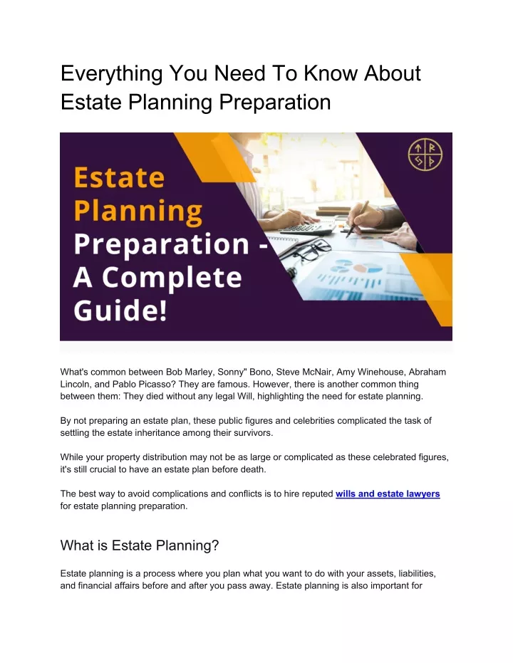 Ppt Everything You Need To Know About Estate Planning Preparation Powerpoint Presentation Id 9486