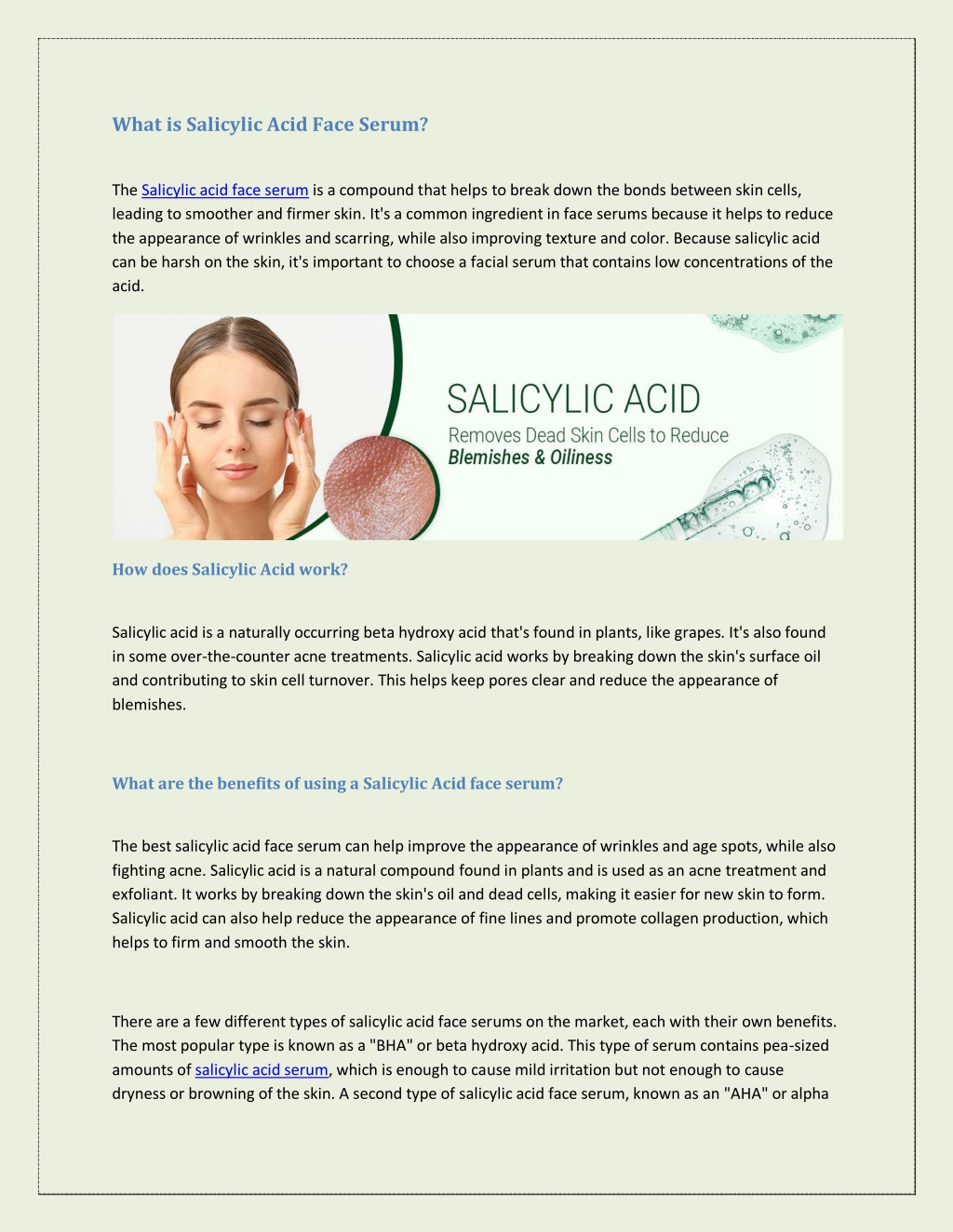 PPT Best Salicylic Acid Face Serum to get Younger Skin PowerPoint Presentation ID11824448