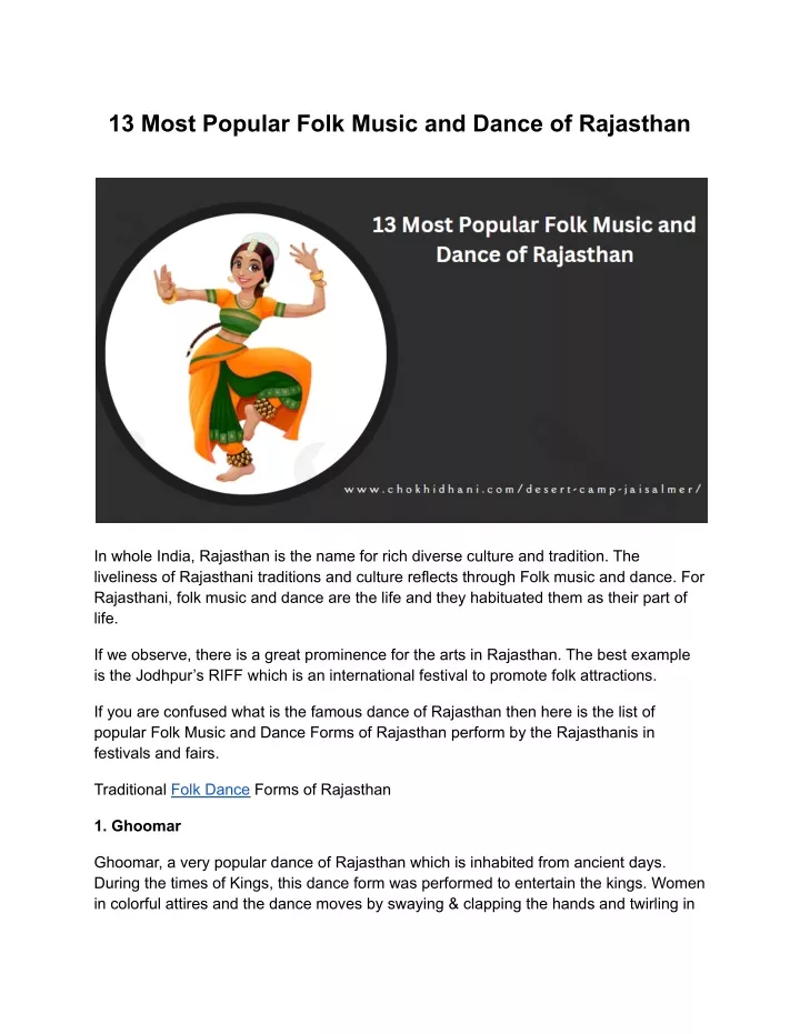 PPT - 13 Most Popular Folk Music And Dance Of Rajasthan PowerPoint ...