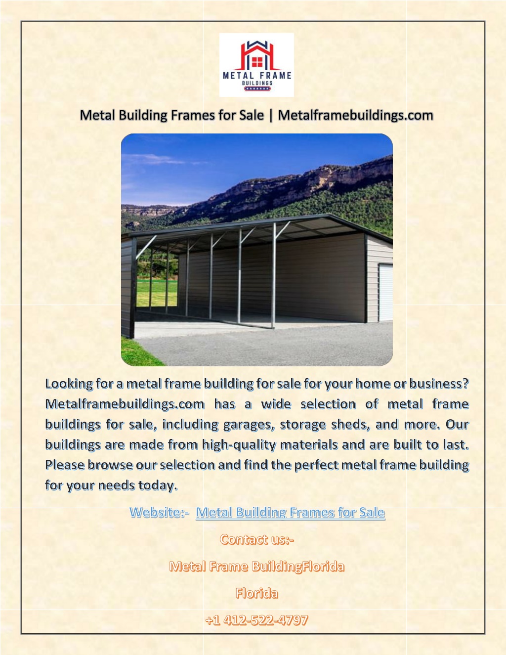 PPT Metal Building Frames for Sale