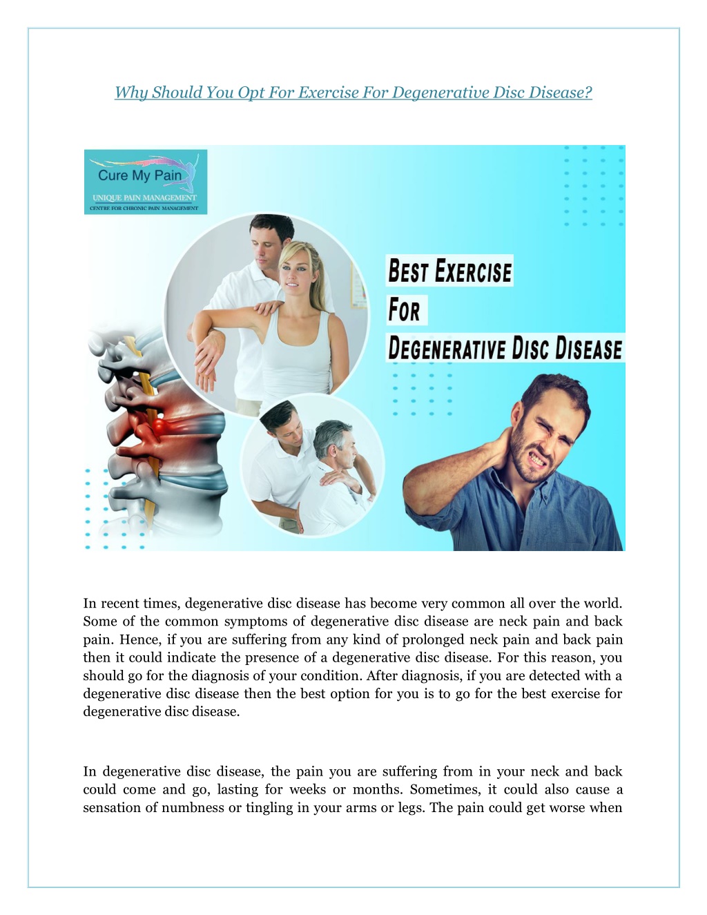 PPT - Why Should You Opt For Exercise For Degenerative Disc Disease ...