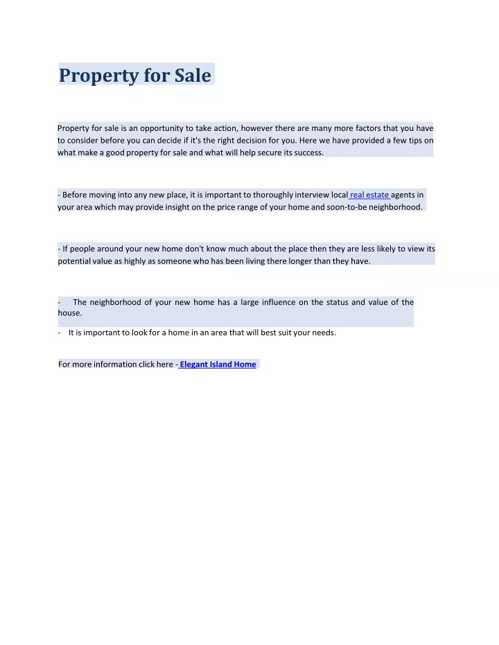 PPT Coastal Property for Sale in PowerPoint Presentation