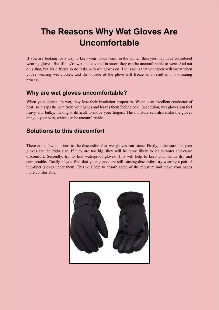 PPT - The Reasons Why Wet Gloves Are Uncomfortable PowerPoint ...