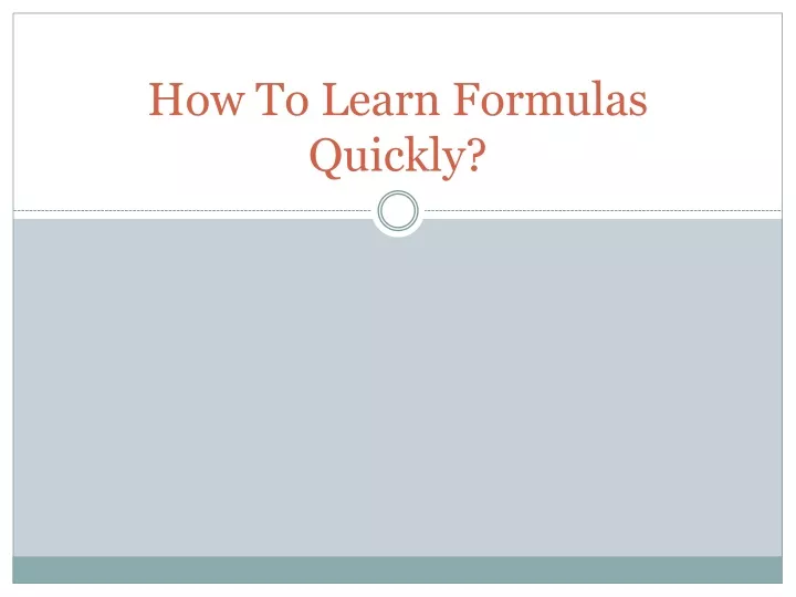 Ppt how to learn formulas quickly powerpoint presentation free 