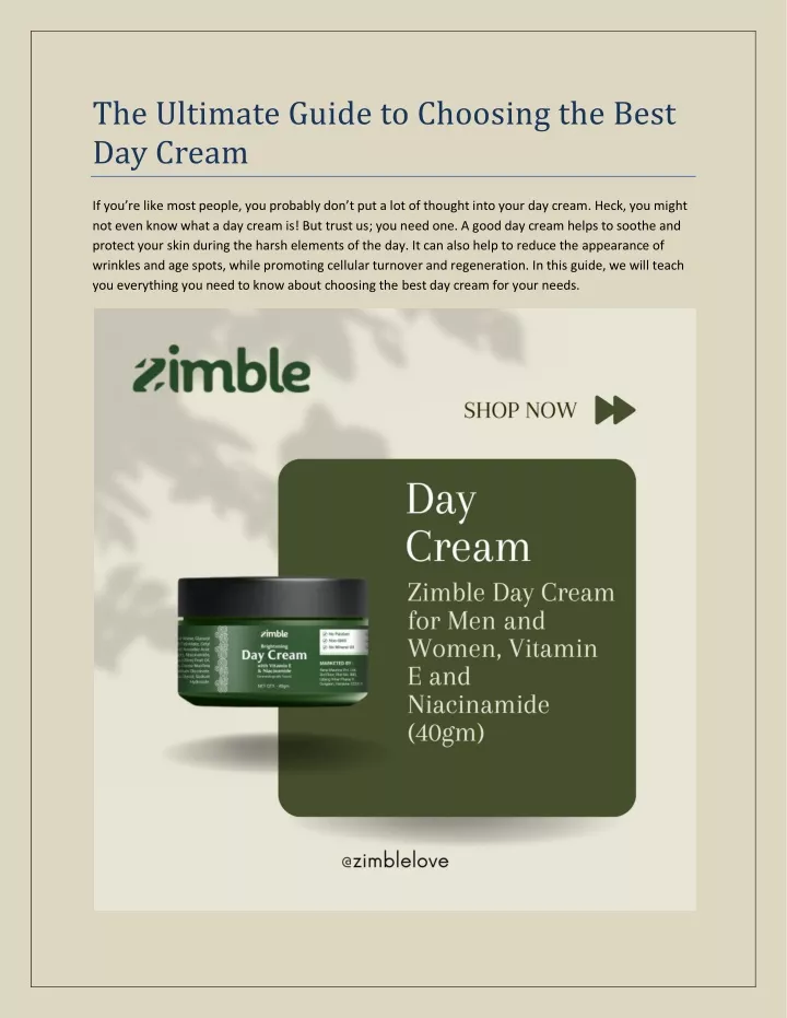 PPT - The Ultimate Guide to Choosing the Best Day Cream PowerPoint ...