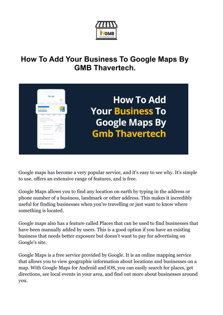 How To Add Your Business To Google Maps N 