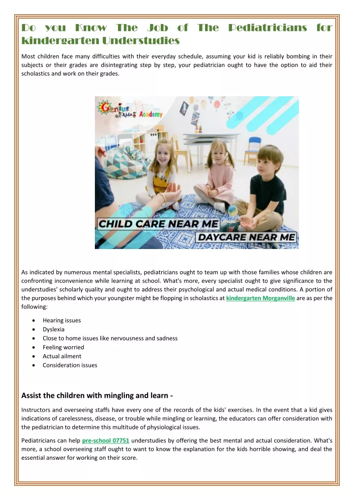 ppt-do-you-know-the-job-of-the-pediatricians-for-kindergarten