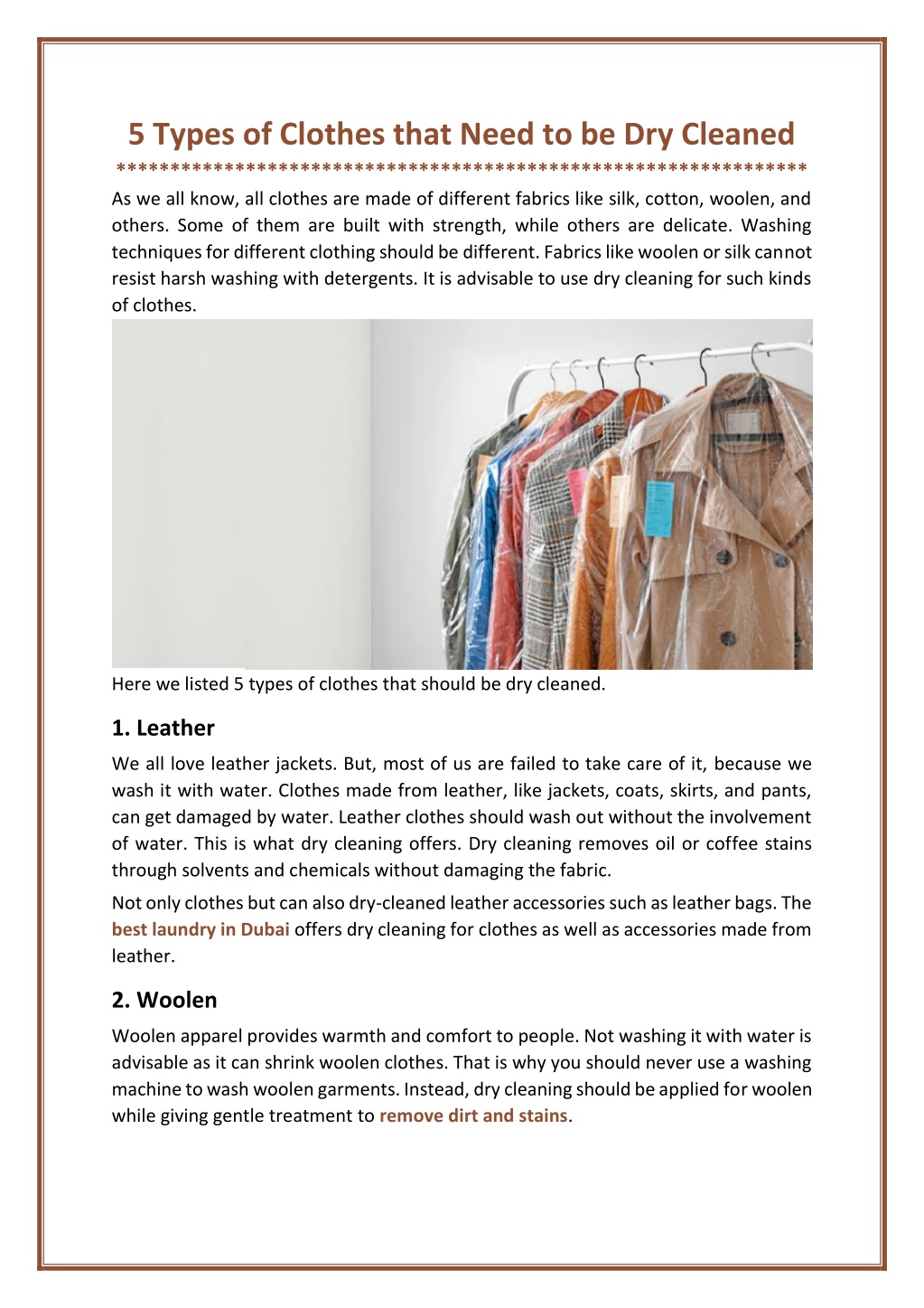 PPT - 5 Types of Clothes that Need to be Dry Cleaned PowerPoint ...