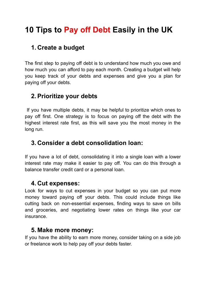 ppt-10-tips-to-pay-off-debt-easily-uk-powerpoint-presentation-free