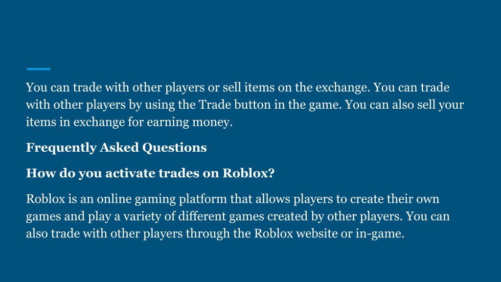 Roblox: How to Trade with Other Players