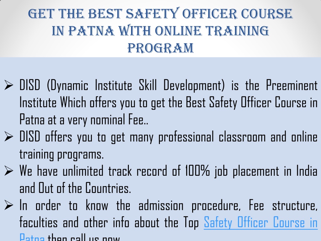 Ppt Get The Best Safety Officer Course In Patna With Online Training Program Powerpoint 