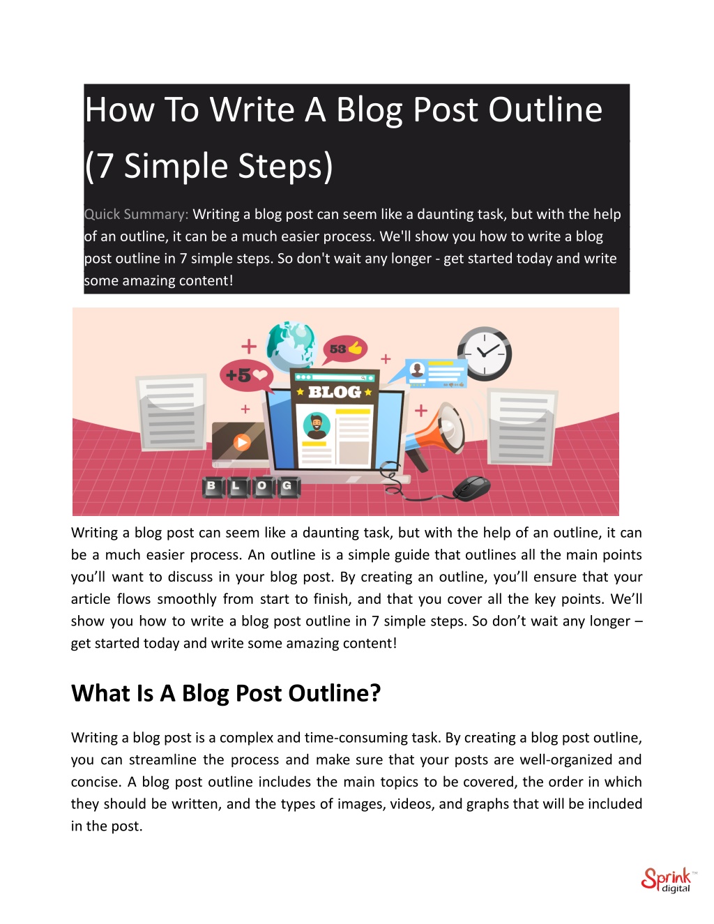 PPT - How To Write A Blog Post Outline (7 Simple Steps) PowerPoint ...