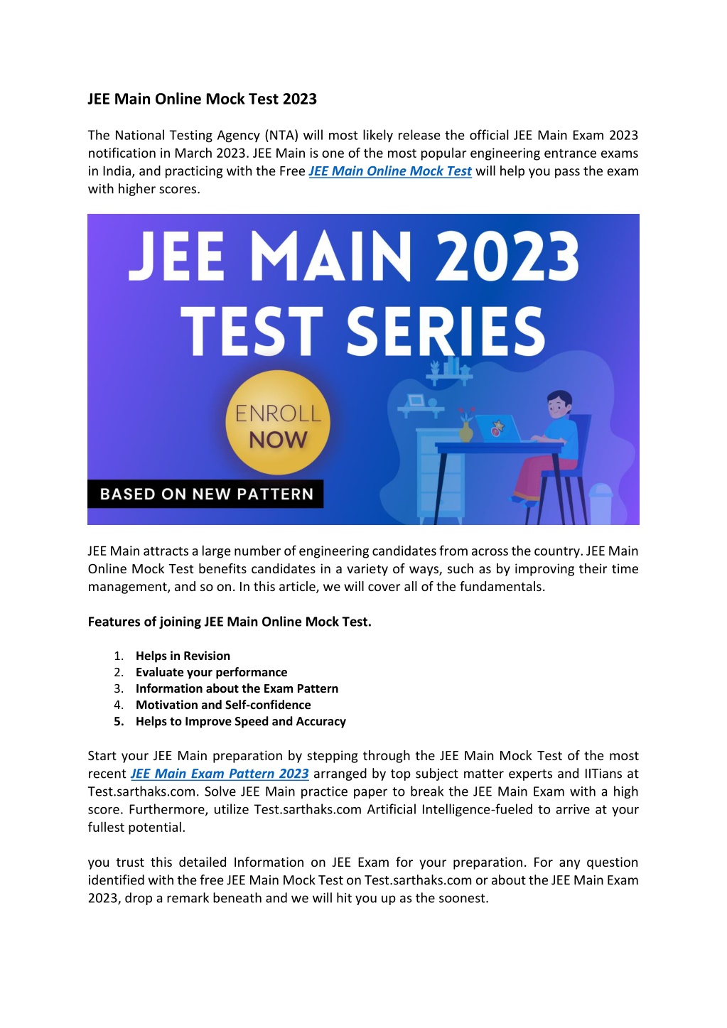 PPT - JEE Main Online Mock Test 2023 PowerPoint Presentation, Free ...