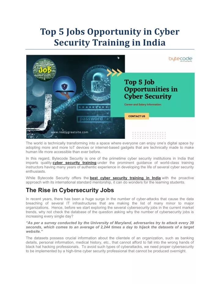 Cyber Security Training In India