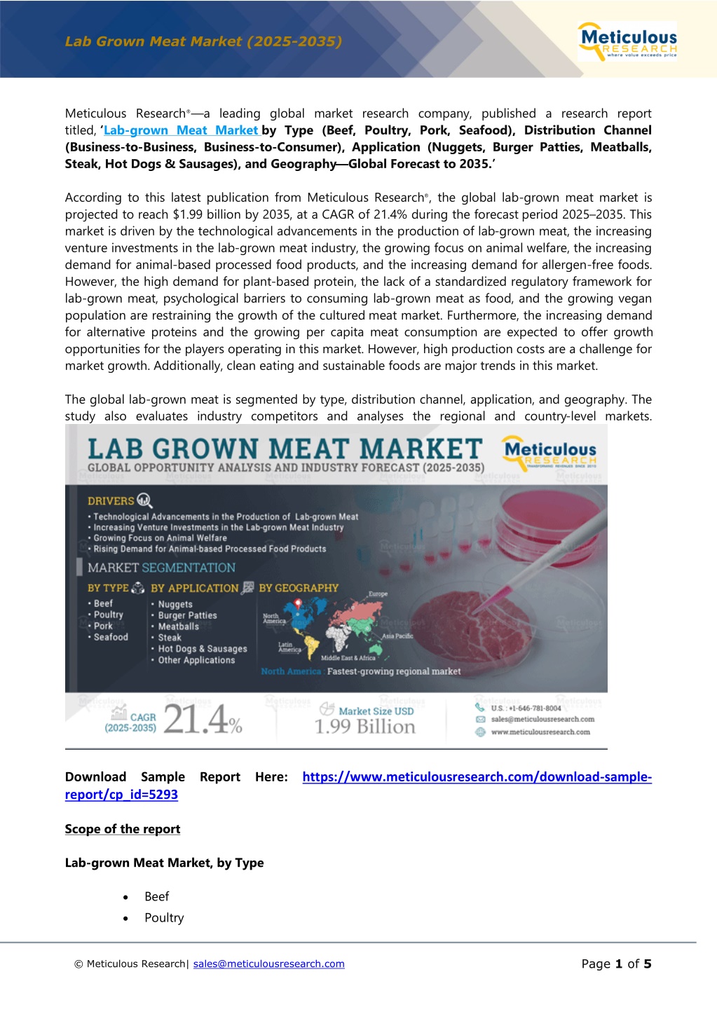 Ppt - Lab Grown Meat Market Powerpoint Presentation, Free Download - Id 