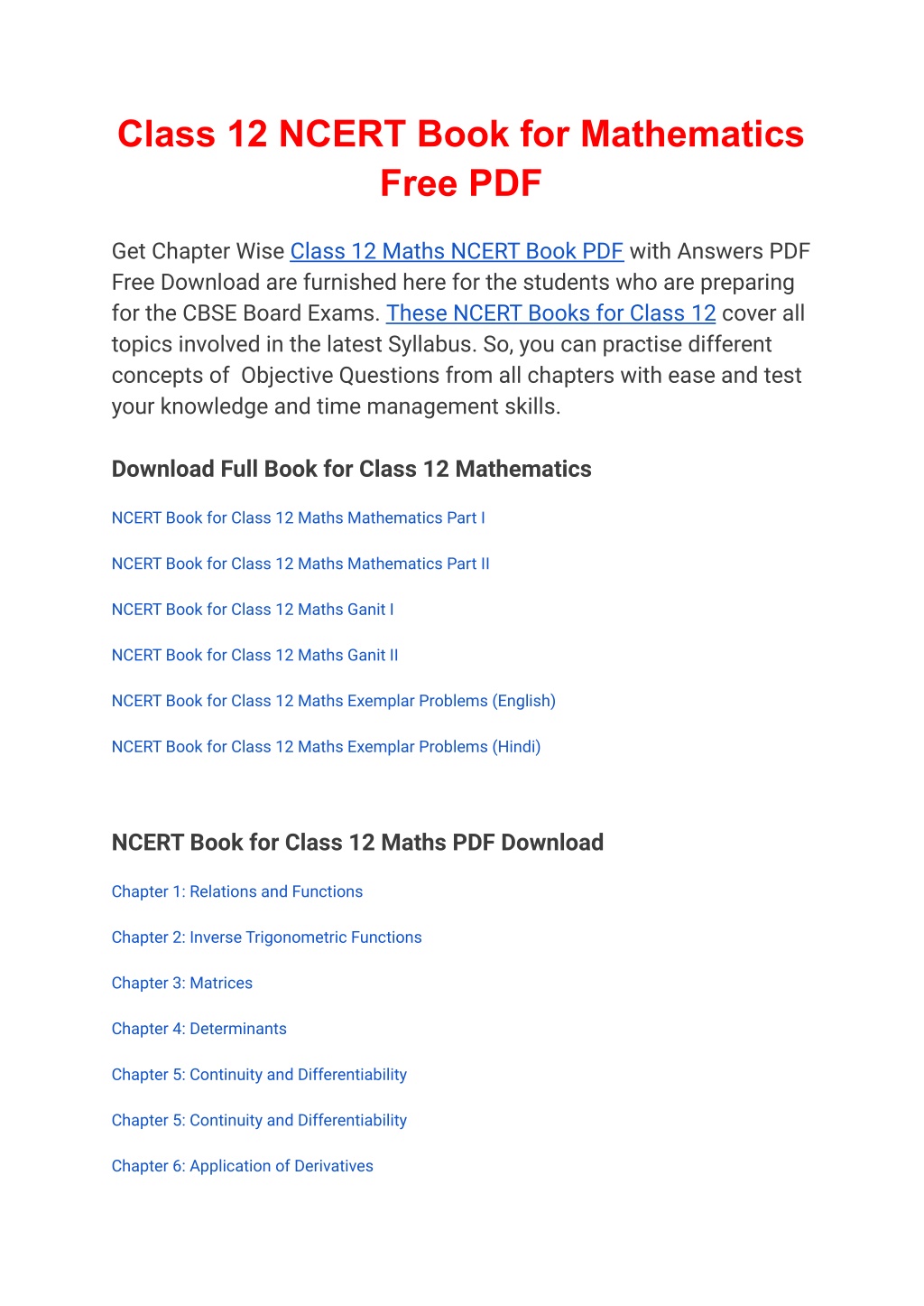 Ppt download class 12 maths ncert book pdf powerpoint presentation