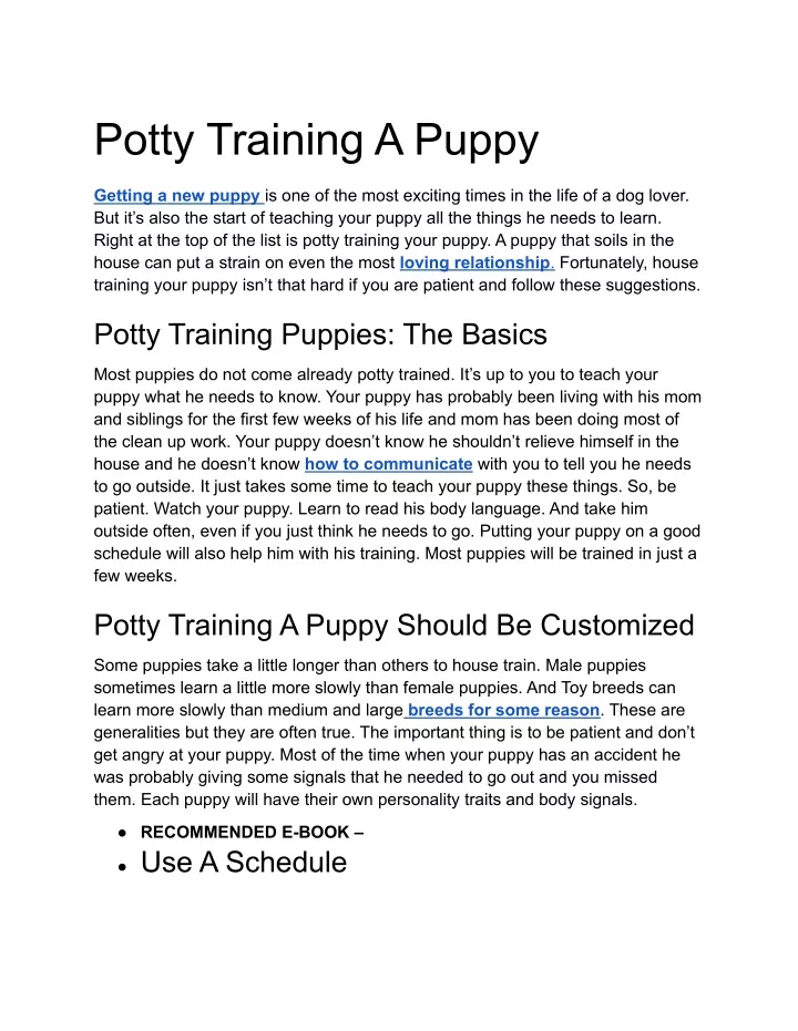 PPT Potty Training A Puppy PowerPoint Presentation, free download