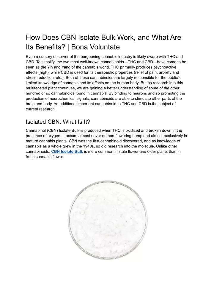PPT How Does CBN Isolate Bulk Work And What Are Its Benefits Bona ppt-how-does-cbn-isolate-bulk-work-and-what-are-its-benefits-bona