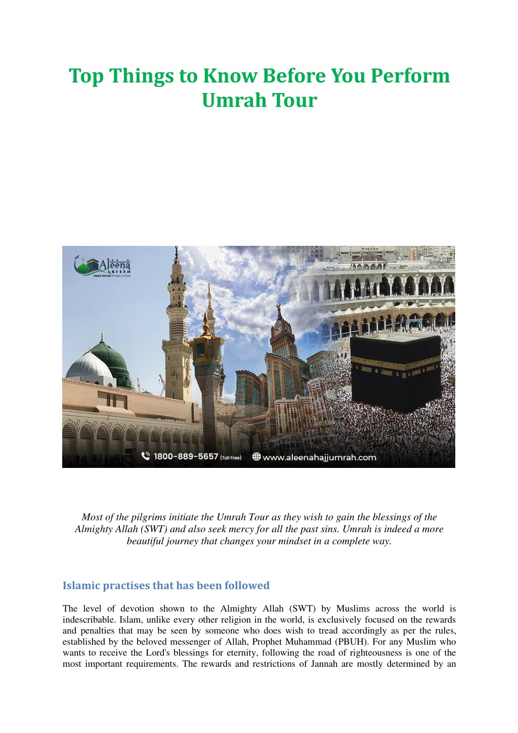 PPT - Top Things to Know Before You Perform Umrah Tour PowerPoint ...