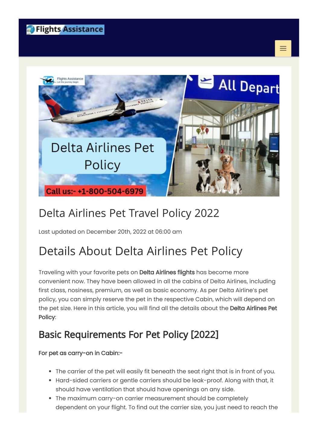 delta pet travel policy