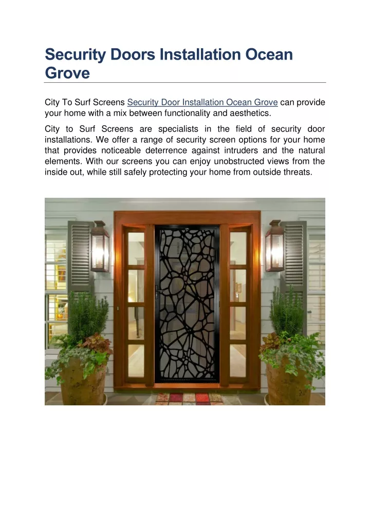PPT Security Doors Installation Ocean Grove PowerPoint Presentation, free download ID11835461