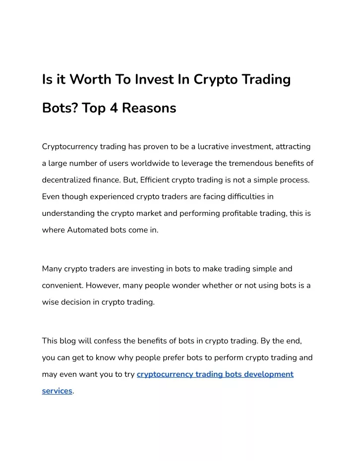 is it worth it to invest in crypto