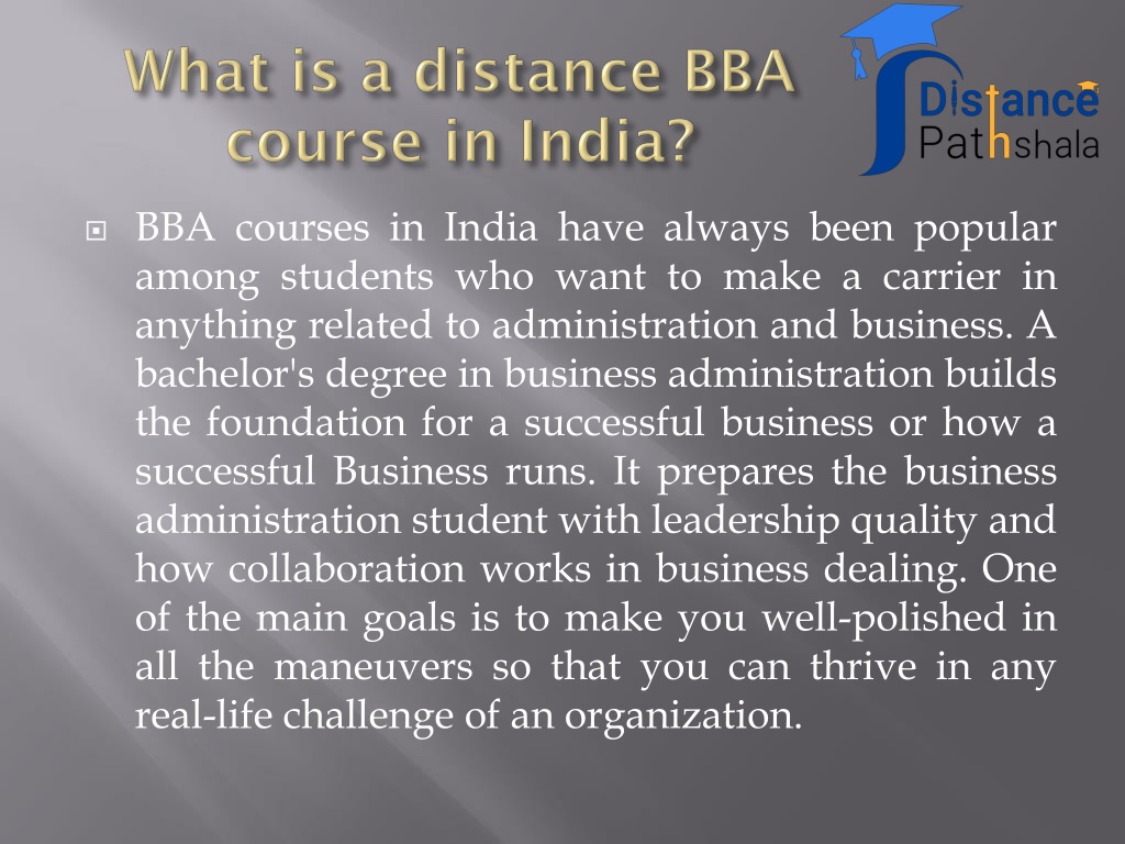 Ppt What Is The Scope Of Bba In Distance Education Learning In India Powerpoint Presentation 