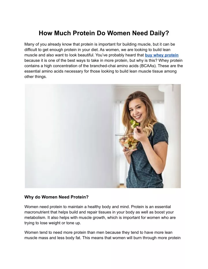 Ppt How Much Protein Do Women Need Daily Powerpoint Presentation Free Download Id11836347 