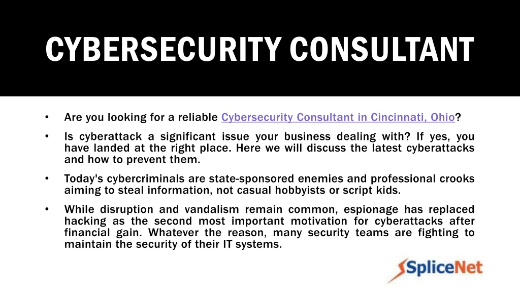 PPT - CYBERSECURITY CONSULTANTS- HOW THEY PREVENT CYBER-ATTACKS ...