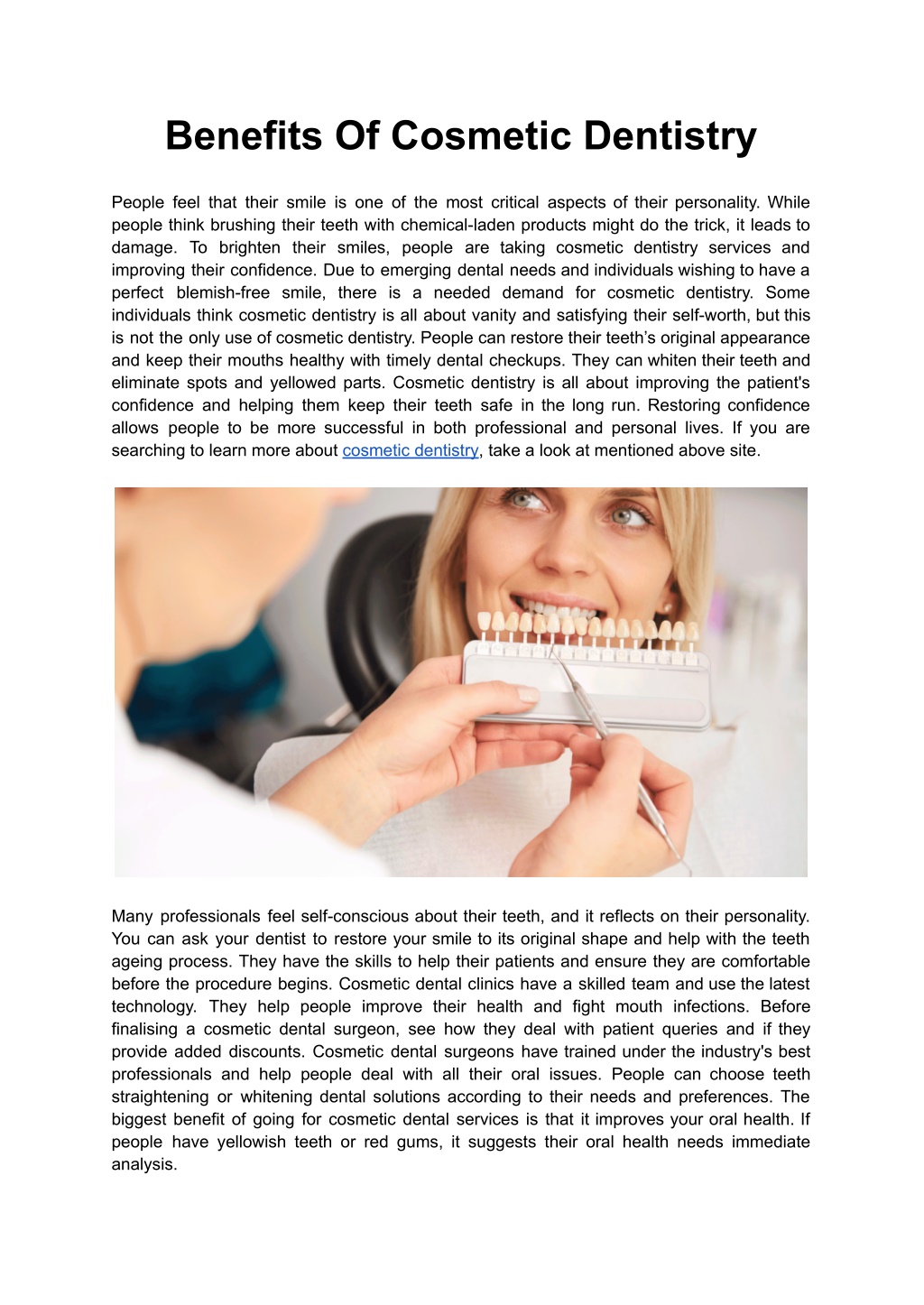 Ppt Benefits Of Cosmetic Dentistry Powerpoint Presentation Free Download Id