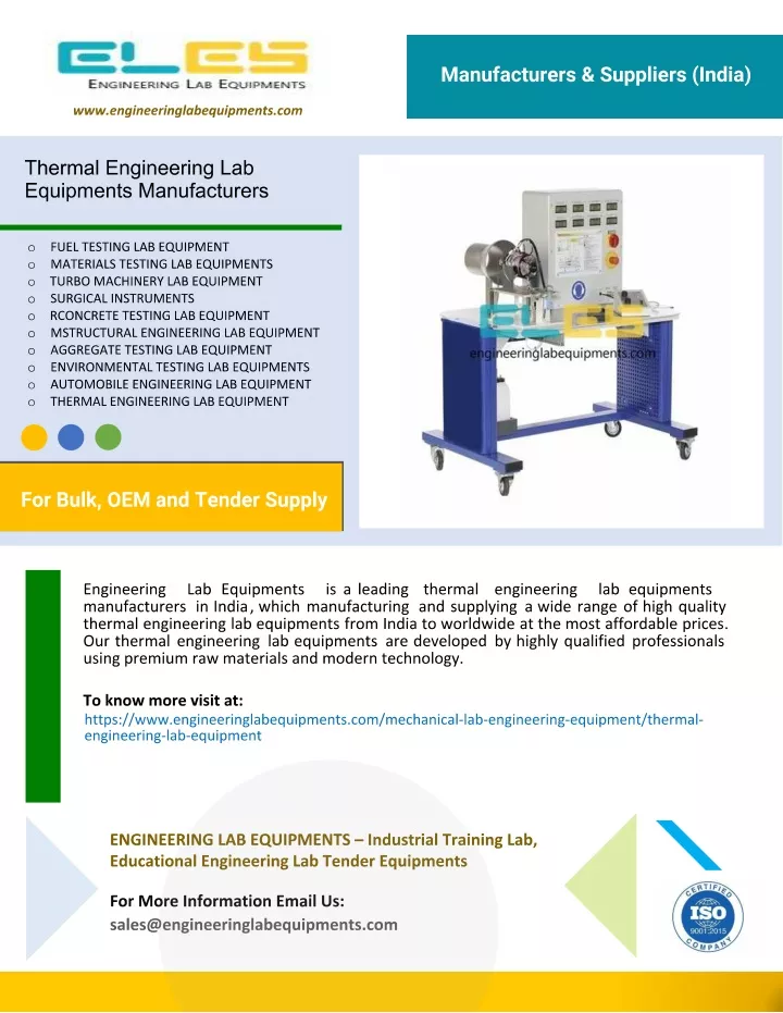 PPT - Thermal Engineering Lab Equipments Manufacturers PowerPoint ...