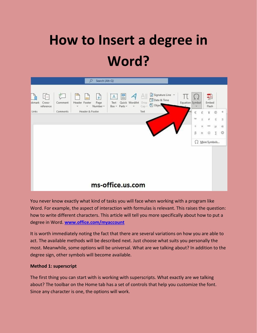 PPT - How to Insert a degree in Word PowerPoint Presentation, free ...