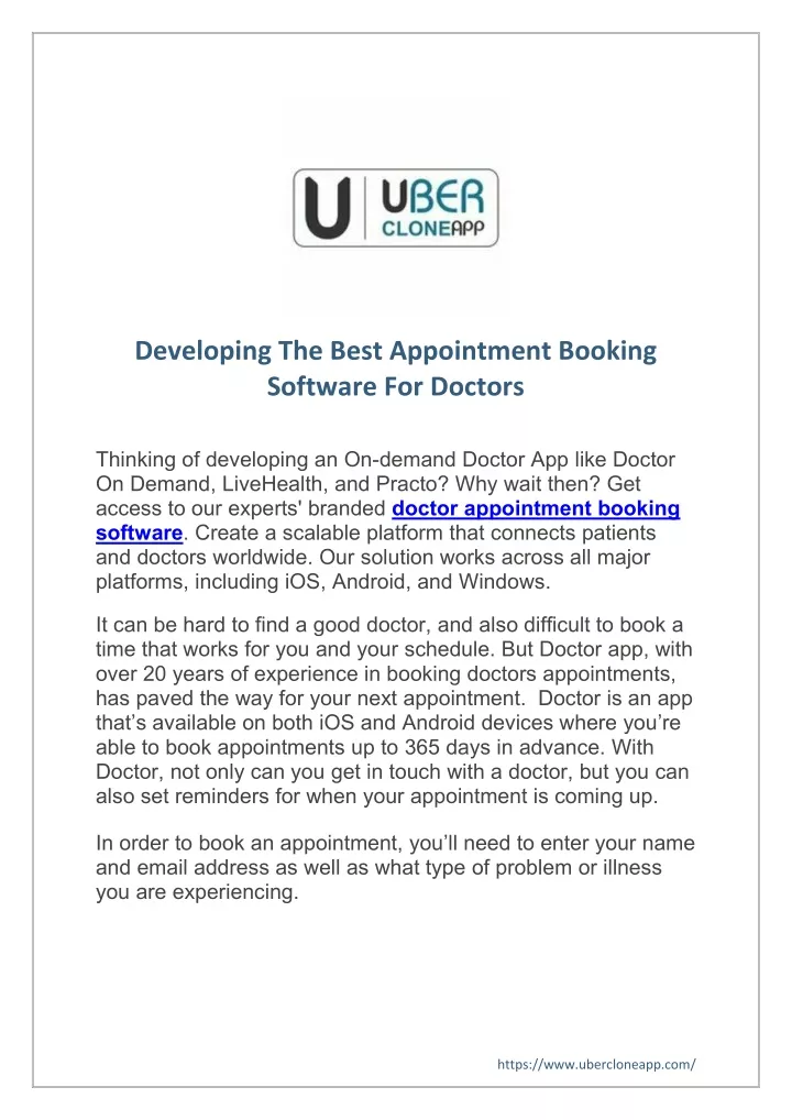 Ppt developing the best appointment booking software for doctors