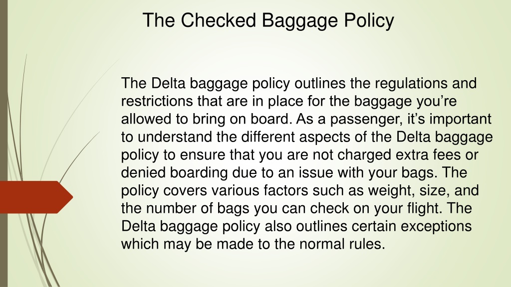 PPT Checked Baggage Weight Limit Delta How Much Can You Bring On