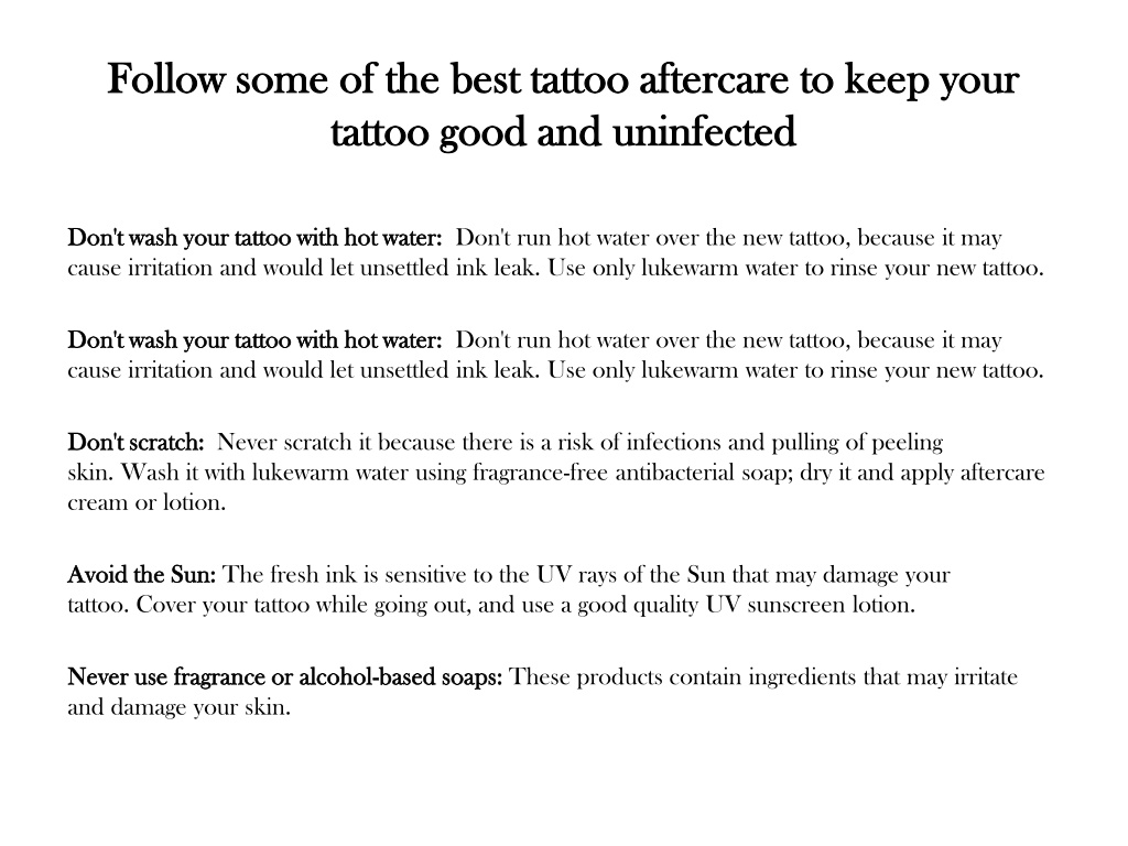 PPT - The Importance of Tattoo Aftercare PowerPoint Presentation, free ...