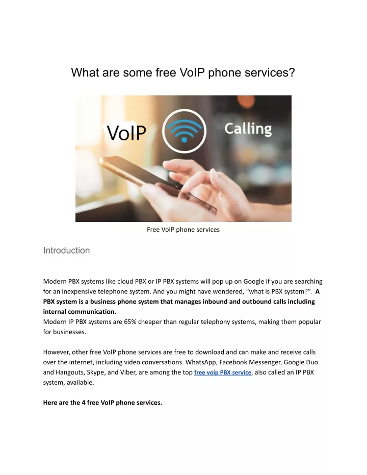 PPT What are some free VoIP phone services PowerPoint Presentation