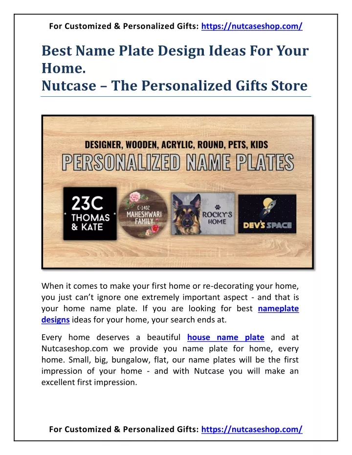 PPT Best Nameplate Design Ideas For Your Home Nutcase Personalized