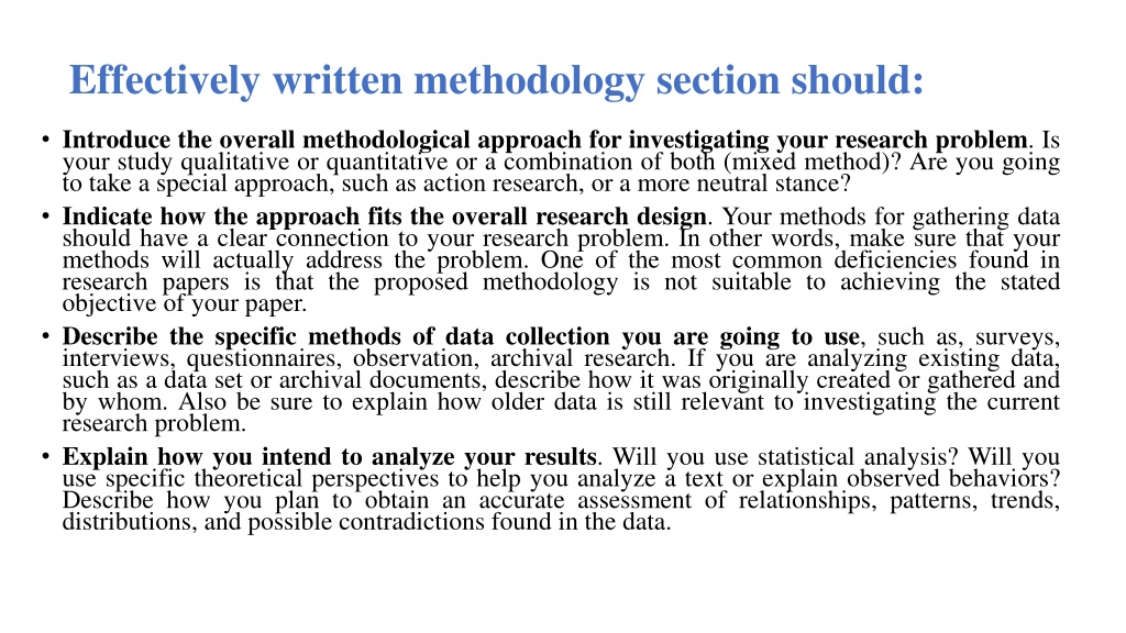 how long should the methodology section be