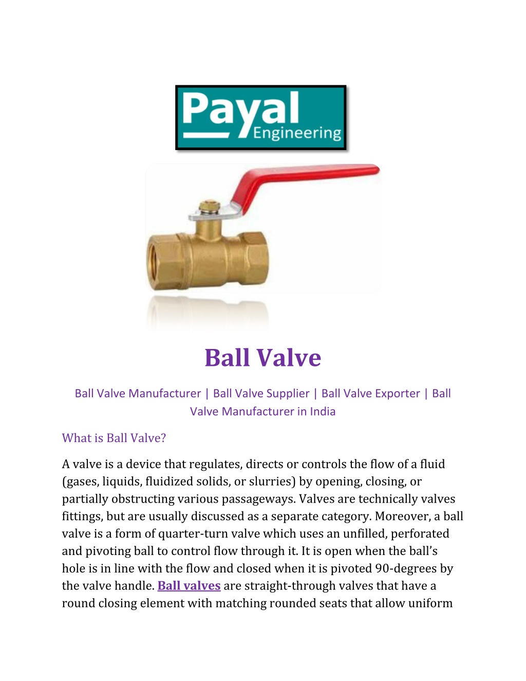 Ppt Ball Valve Payal Powerpoint Presentation Free Download Id