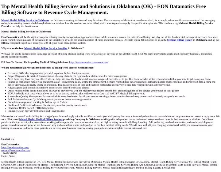 PPT Mental Health Billing Services In Oklahoma 1 PowerPoint   Top Mental Health Billing Services And Solutions N 